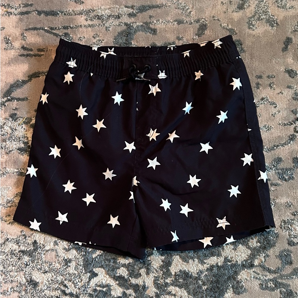 Tea Collection Black and White Star Swim Trunks